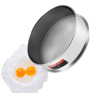 Vevor Mehlsieb mit feiner Masche, 150 Maschen Mehlsieb, 304 Edelstahl Feinmaschiges Sieb in Lebensmittelqualität, 12,6' Feinmaschiges Sieb zum Backen, 5 Maschengrößen für Mungobohnen, Reis, Mehl, Perlenpulver