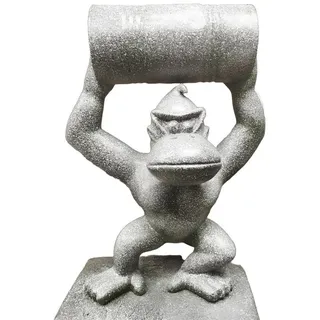 Xlmoebel Skulptur Neuheit: Moderne Skulptur Dekofigur Gorilla für den Garten (Skulptur Se006 - 100 cm), Hergestellt in Europa silberfarben