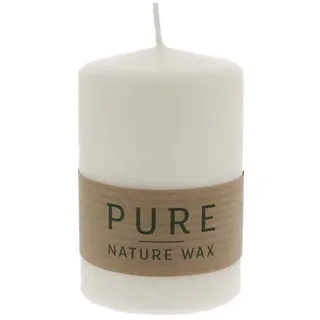Wenzel Kerzen PURE Natural Wax Stumpenkerze 9 cm weiß