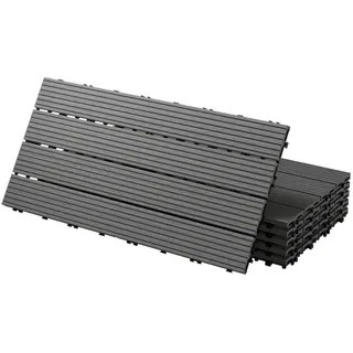 ECD Germany Terrassendielen WPC weiß 30 x 60 cm 24 St.