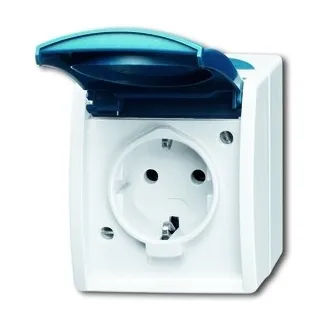 Busch-Jaeger Ocean SCHUKO Steckdose, grau/blaugrün 20 EW-53