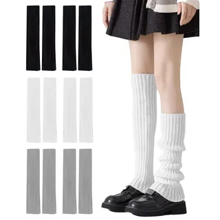 ALONK 6 Paar Stulpen Damen, Winter Weich Leg Warmers, Y2K Vintage Beinstulpen Damen - 40×9cm
