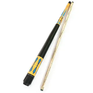 YRCHang Billard Queue 120CM, 2 Stück 1/2 Hartholz 10mm Spitze Snooker Shorty Queue Für Kinder, Jugendliche, Erwachsene, Ideal Für Enge Räume Und Jugendliche(Color:Gelb)