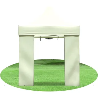 Stabilezelte Faltzelt Seitenteil mit TÜR 2 Meter BEIGE