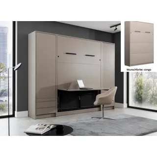 TRAUMMÖBEL Schrankbett Wandklappbett 140 x 200 cm grau