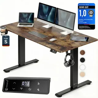 CASARIA Höhenverstellbarer Schreibtisch Braun