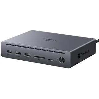 UGREEN Maxidok Thunderbolt 5 Docking Station, Revodok 10-in-1 TBT5 Dock, 120Gbps Datentransfer, Single 8K/Dual 6K@60Hz Display, 100W Aufladen, Ethernet für TBT5/4 MacBooks and Windows-Laptops