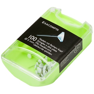 Exacompta 14500E 100er Pack Flachkopfnadeln Ø5mm Spitzenlänge 8 mm robust und praktisch weiß