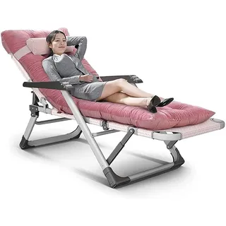 WANGFENG Extrabreit Liegestühle Liegen mit Kissen | Klappbar Gartenstuhl Sonnenliege Relaxliege Hoch Senioren | Saunaliege Liegender Recliner für Kinder Erwachsene Freizeitliege Tragfähigkeit (200kg)