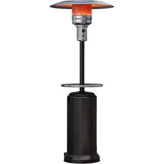 GGM Möbel ABBEY | Gasheizstrahler | 2,2m | Schwarz | 12kW | + Tisch | Heizpilz, Terrassenheizstrahler, Terrassenheizer, Heizstrahler Gas