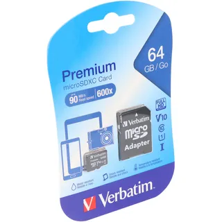 Verbatim microSDXC 64 GB Class 10 UHS-I + SD-Adapter