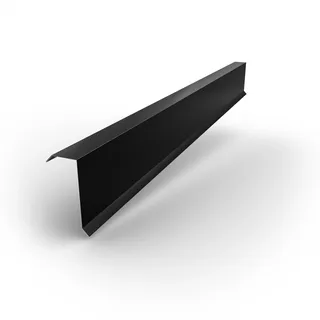 Ortgangblech 1 m für Trapezblech – gerader Kantenwinkel aus verzinktem Stahl 0,5 mm, polyesterbeschichtet, UV- und witterungsbeständig, Schwarz 9005