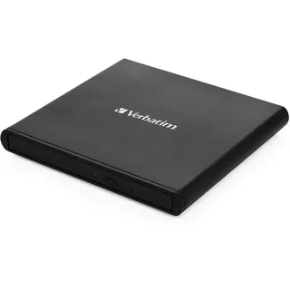 Verbatim External Slimline CD/DVD Writer, USB 2.0, moblies Laufwerk, Nero Burn & Archive-Software inklusive, Externer DVD-Brenner, Externes CD-Laufwerk, kompaktes Design, schwarz