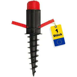 GRUNDLINE - Pfostenträger rund - Sonnenschirmständer - Erdbohrer - Einschraub Bodenhülsen - Wäschespinne - 32x380 mm - Erdanker - Bodenanker - Bodenhülse Sonnenschirm