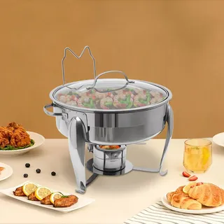 Joycraft Edelstahl Chafing Dish Speisenwärmer Edelstahl Warmhaltebehälter Buffet Set 9L - Silber