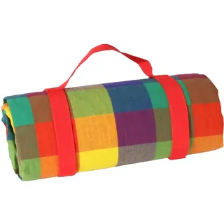 Les Jardins de la Comtesse - Picknickdecke Quadrat Mehrfarbig - Teppich/Baumwolle und Revers Wasserdichtes Polyester - für 2 bis 4 Personen - 140 x 140 cm - Auch für Gartentisch - Faltbar und Tragbar