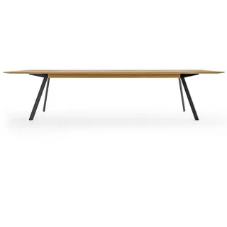 Konferenztisch Girsberger Barra Work | Massivholzplatte Eiche | Höhe 74 cm | Breite 180 cm | Tiefe 110 cm | Stahl Gestell | Girsberger