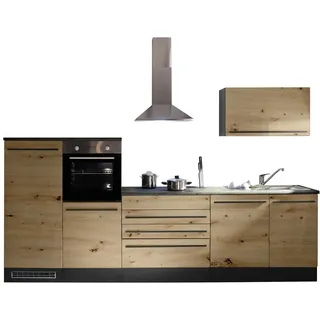 Stella Trading Küchenzeile Jazz 320 cm anthrazit/artisan eiche/metallic braun/anthrazit/braun