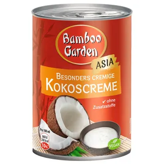Bamboo Garden - Kokoscreme | Besonders cremig, ohne Zusatzstoffe, vegan | Ideal zum Braten, für Suppen und Saucen | 400 ml in der Dose