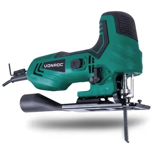 VONROC Stichsäge 550W Ergonomischer Laufgriff – Staubabsaugung, – Vier Pendelstufen