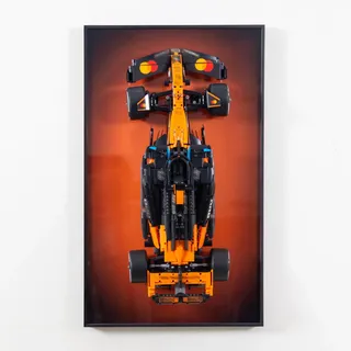 icuanuty Display-Wand Kompatibel mit Lego Technic McLaren MCL39 F1 Car 42228, Bilderrahmen Wandhalterung Haken Kompatibel mit Lego Auto Display Wandtafel Frame (Keine Modelle) (Orange)