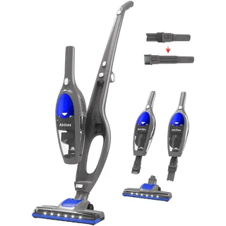 Akitas U10 22.2V Akku Staubsauger Beutellos, bis zu 30Min Laufzeit, Freistehend, 180° Drehgelenk,LED-Frontlichter