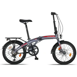 licorne bike gmbh Licorne Bike Phoenix 2D, 20 Zoll Aluminium-Faltrad-Klapprad, Scheibenbremse, Discbremse, V-Bremse Faltfahrrad-Herren-Damen, 7 Gang Kettenschaltung ... - Silber