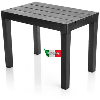 BigDean Garten Beistelltisch in Schwarz – wetterfester Campingtisch für In – und Outdoor geeignet – Kunststoff Esstisch Gartentisch Balkontisch – Made in Europa