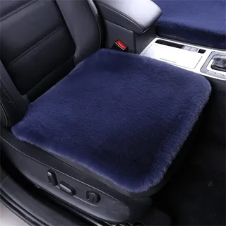 champracer Lammfell Autositzbezug, Flauschige Pelz-Autositz-Kissen, Lammfell SitzbezüGe Auto Vordersitze, Universal Fit PlüSch Auto Sitzkissen Winter Warm (Blau)