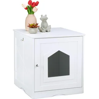 Relaxdays Katzenschrank weiß Weiß