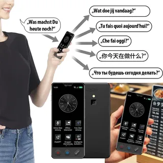 Simvalley Mobiler KI-Echtzeit-Sprachübersetzer mit 4G/LTE, 139 Sprachen, ChatGPT