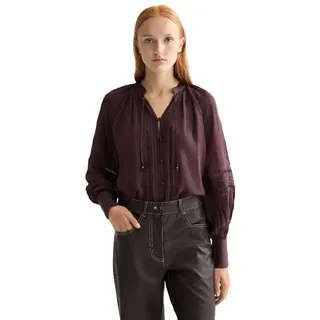 Scotch & Soda Lace And Ties Langarmbluse - Chocolate Plum - 34