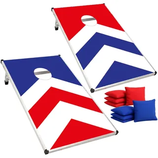 Offizielles Cornhole aus Aluminium – 90×60 cm – Leichte & Robuste Platten + 8 Säcke – Komplettes Set mit Tragetasche – Robustes Wurfspiel für draußen, Garten, Events – Original Corner