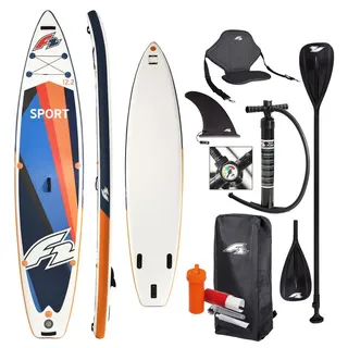 F2 Stand Up Paddle Board Sport Touring 370 x 76 x 15 cm Weiß/Blau/Orange