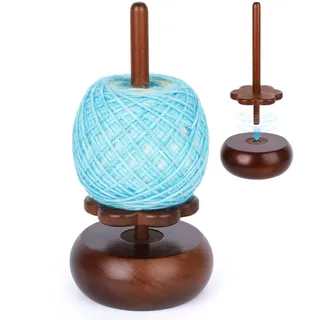 Aeelike Wollabwickler mit Kugellage, Wollknäuelhalter Holz, Rotierender Wollhalter Magnetisch Keine Montage Erforderlich Maglev Garnhalter zum Häkel und Stricken für Strickliebhaber