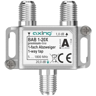 Axing BAB 1-20X 1-Fach Abzweiger 20 dB 5-1800 MHz TV Data Internet Kabelfernsehen