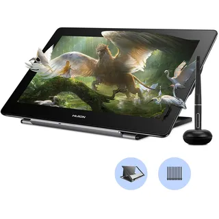 HUION Kamvas Pro 16 4K Grafiktablett, Silber | 15,6 Zoll 4K UHD, Blendfrei, PW517 Stift, Für Android Windows Mac