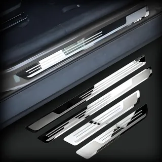 Yaohaishao 4 Stück Auto Einstiegsleisten Schutz Für BMW X1 X2 U11 U10 2023-2024, Silber Edelstahl Einstiegsleisten Trittstufenleisten Styling-Zubehör