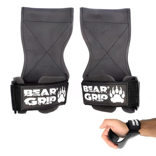 BEAR GRIP Multi-Grip-Gurte/Haken, hochwertige strapazierfähige Gewichtheber-Gurte/Handschuhe (großer Gummi).