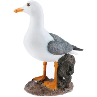 Tubayia Harz Realistische Möwe Statue Skulptur Dekofigur für Haus Garten Rasen Dekoration (Stehend)