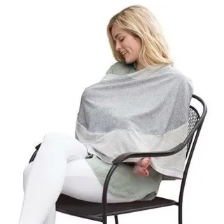 Chicco Boppy 4 & More Multi-Use-Cover, multifunktionales Tuch zum Stillen, Babyschale Abdeckung, Schutz im Einkaufswagen, grau