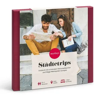 mydays Geschenkbox Städtetrips; Erlebnis verschenken oder selbst erleben; Gutschein für 2 Person(en)