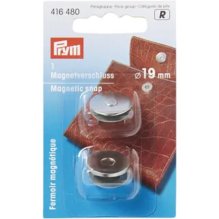 Prym 416480 Magnet-Verschluß 19 mm silberfarbig, Silber