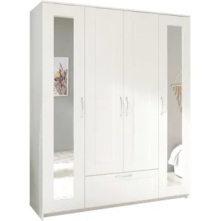 SchlafKONTOR Kleiderschrank mit Spiegel und Schubkasten« als 3- oder 4-türer erhältlich weiß B/H/T: 156x191x50 cm - weiß