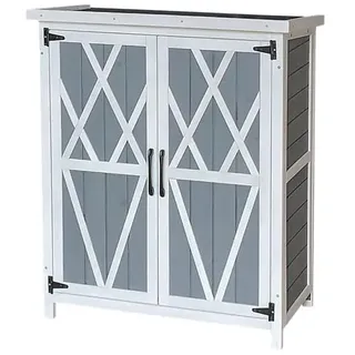 Home Deluxe Gartenschrank yana – m | Wetterfester Holzschrank für Garten & Terrasse