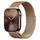GPS + Cellular 42 mm Titangehäuse gold, Milanaise Armband gold