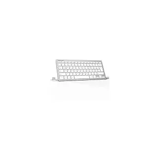 TECKNET Slim Kabellose Tastatur, Deutsches Layout QWERTZ, 2.4 GHz, 78 Tasten Mini Wireless Tastatur mit Nano USB Empfänger für Windows 11/10/8/7/Vista/XP and Android Smart TV - Silber