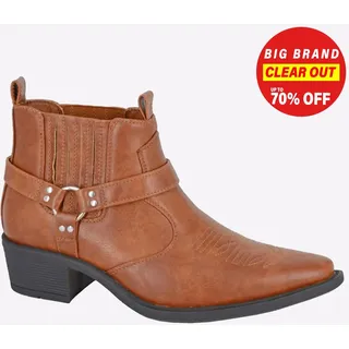 US Brass Eastwood Herren Klassisch Mode Smart Freizeit Cowboy Westernstiefel Tan