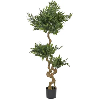 Beliani Kunstpflanze Ruscus TREE 166 cm Grün