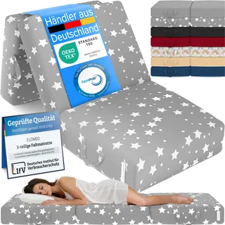 eloneo Klappmatratze Gästematratze, 75x195x15 cm, Sterne Grau